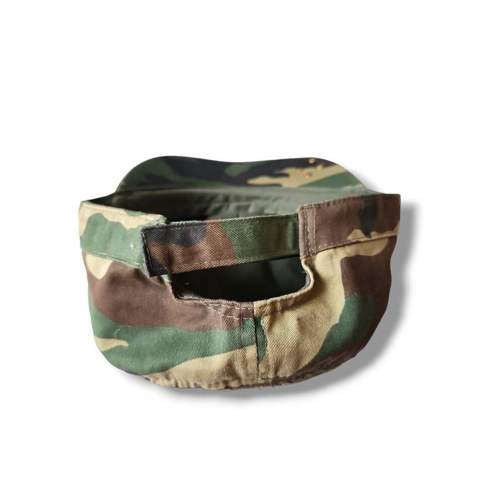 Vintage Y2K Cyber‎ Grunge Western Products Green Camo Rhinestone Cross Army Hat - Picture 5 of 5